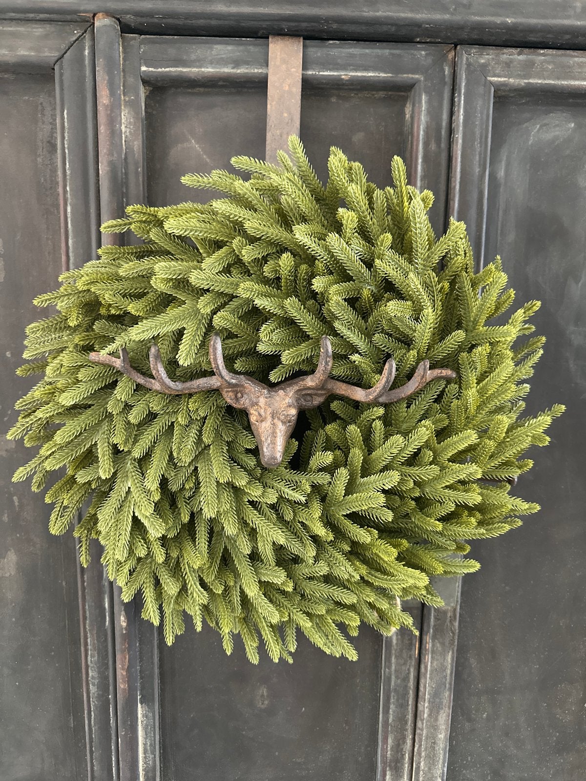 Wandhaak Hert Bruin Metaal 28x11x37 cm voor krans, Ophalen of Verzenden