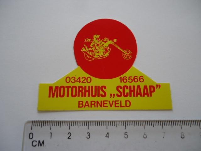 sticker oud Barneveld SCHAAP motorhuis motor motorfiets, Verzenden, Zo goed als nieuw, Bedrijf of Vereniging