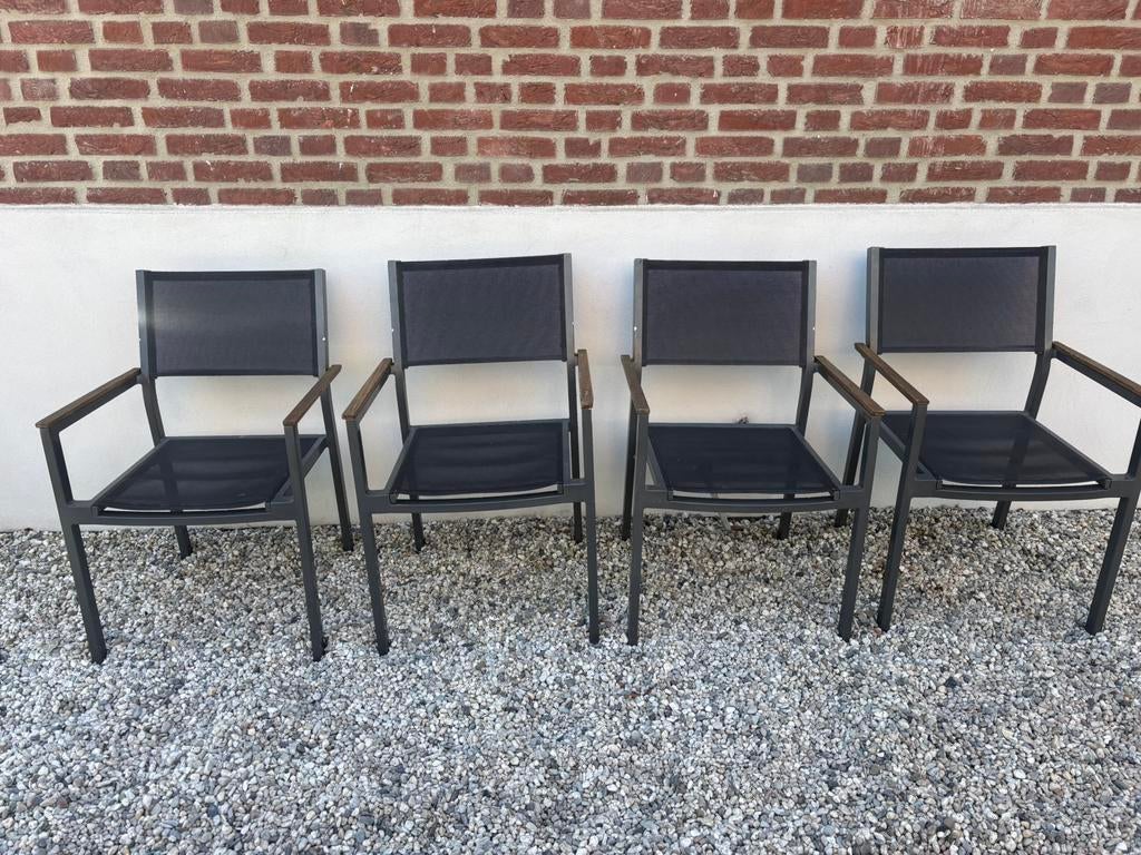 4 Gloster tuinstoelen, Ophalen, Gebruikt, Aluminium