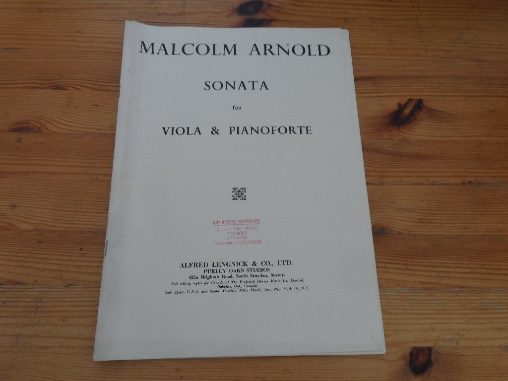 Malcolm arnold - sonata - viola / piano, Muziek en Instrumenten, Gebruikt, Klassiek, Ophalen of Verzenden, Piano