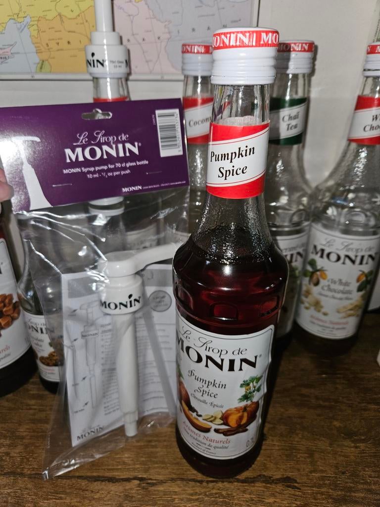 Zgan Monin koffie siroop Pumpkin Spice 70cl + pomp, Ophalen of Verzenden, Zo goed als nieuw