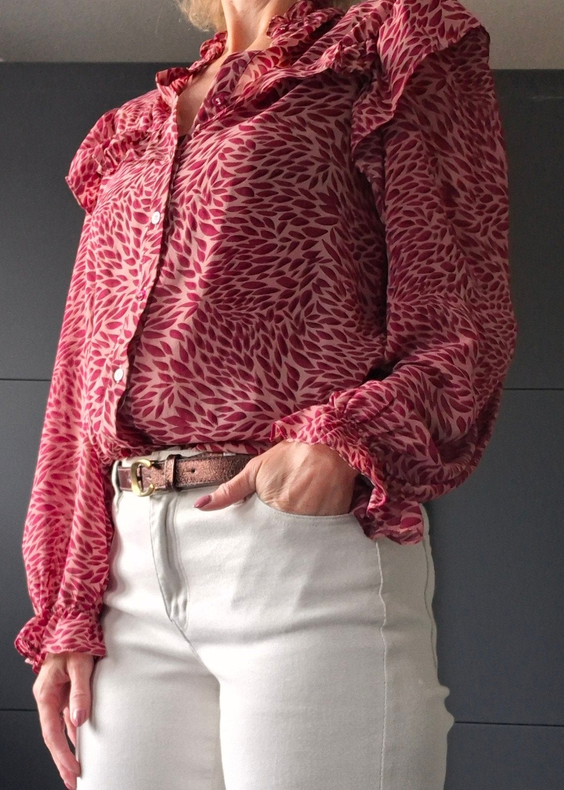 Loavies blouse maat M | Bordeauxrood  / roze | Nieuwstaat, Maat 38/40 (M), Verzenden, Roze, Loavies