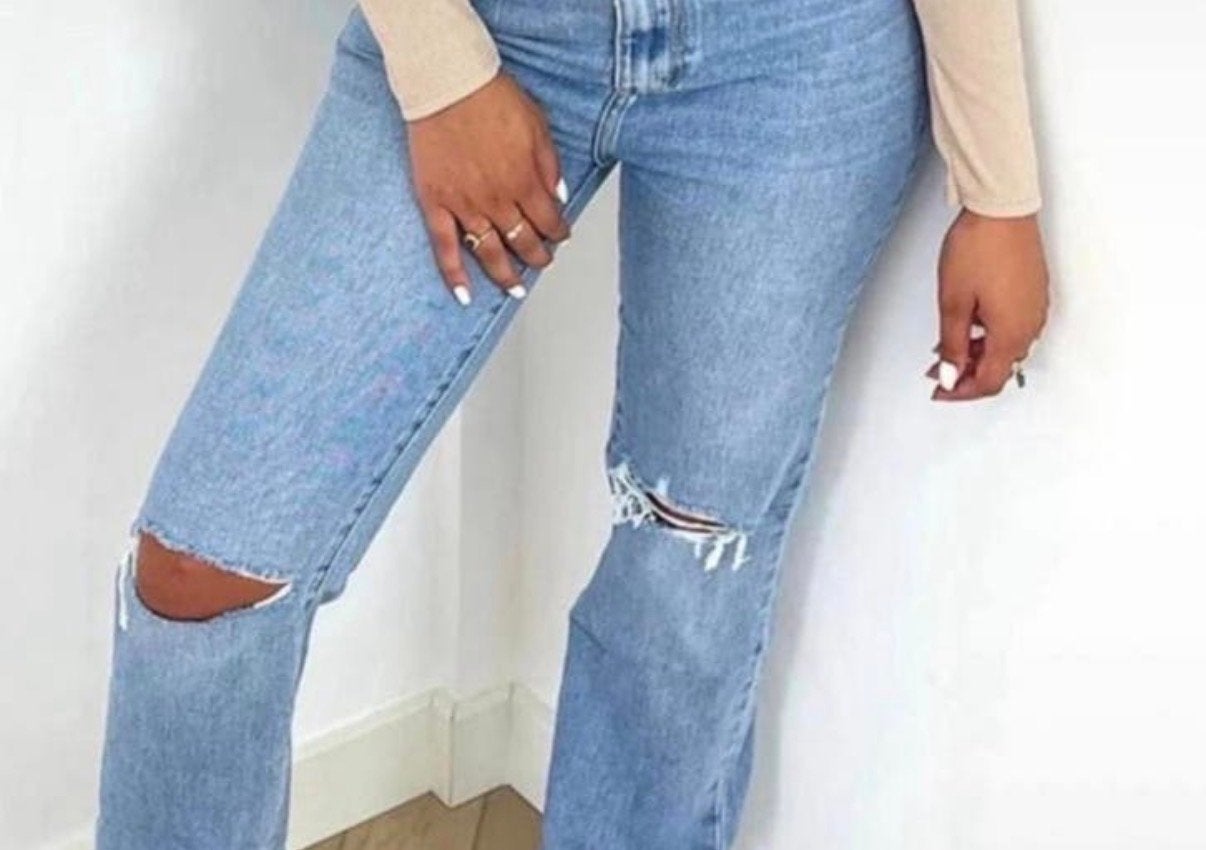 Redial straight jeans met scheuren RD1886, Redial, Blauw, Nieuw, Ophalen of Verzenden