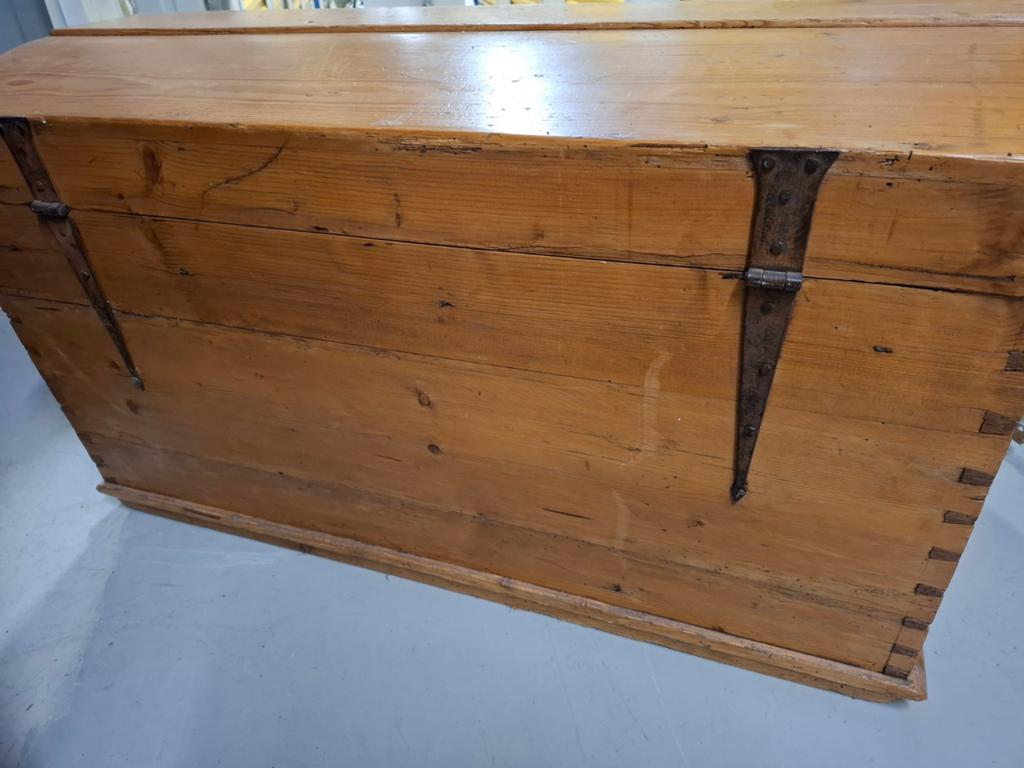 Antiek grenen dekenkist, Ophalen, Gebruikt, 50 tot 100 cm, 50 tot 75 cm