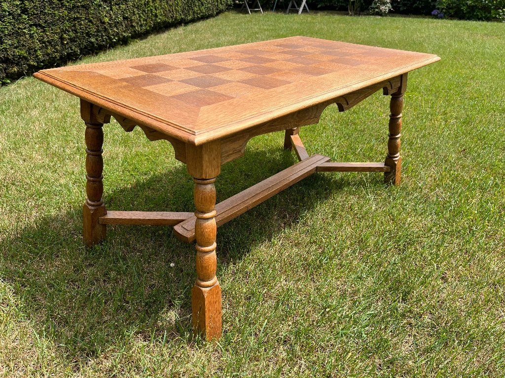 retro houten salontafel, Huis en Inrichting, Tafels | Salontafels, Ophalen, Gebruikt, 100 tot 150 cm, 50 tot 100 cm