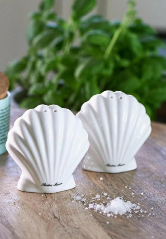 Riviera maison seashell peper en zout vaatjes, Ophalen, Nieuw