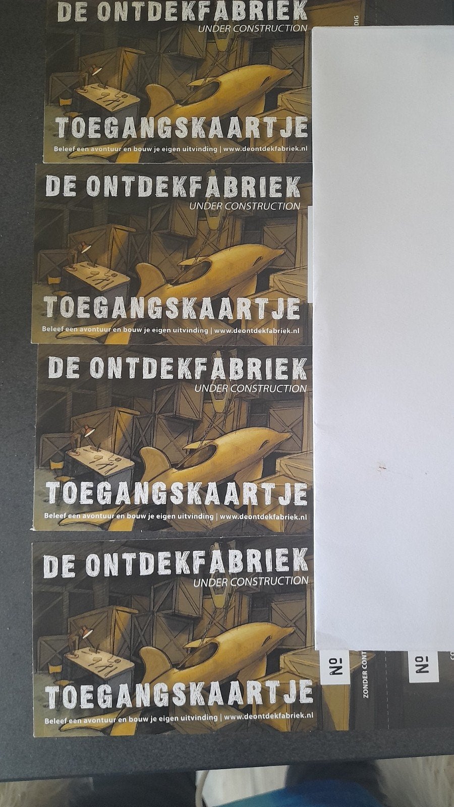 4 toegangkaartjes voor de Ontdekfabriek, Drie personen of meer, Ticket of Toegangskaart