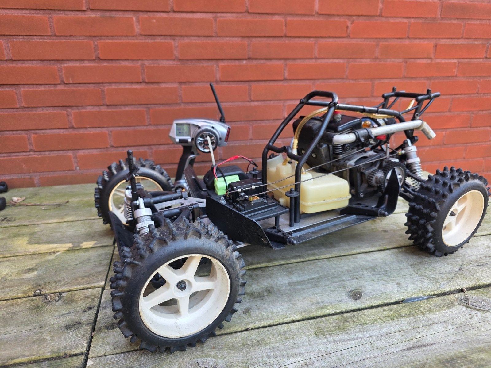 FG Leopard 2 takt benzine rc auto 1/5 Spektrum zender, Ophalen, Benzine, Gebruikt, Auto offroad