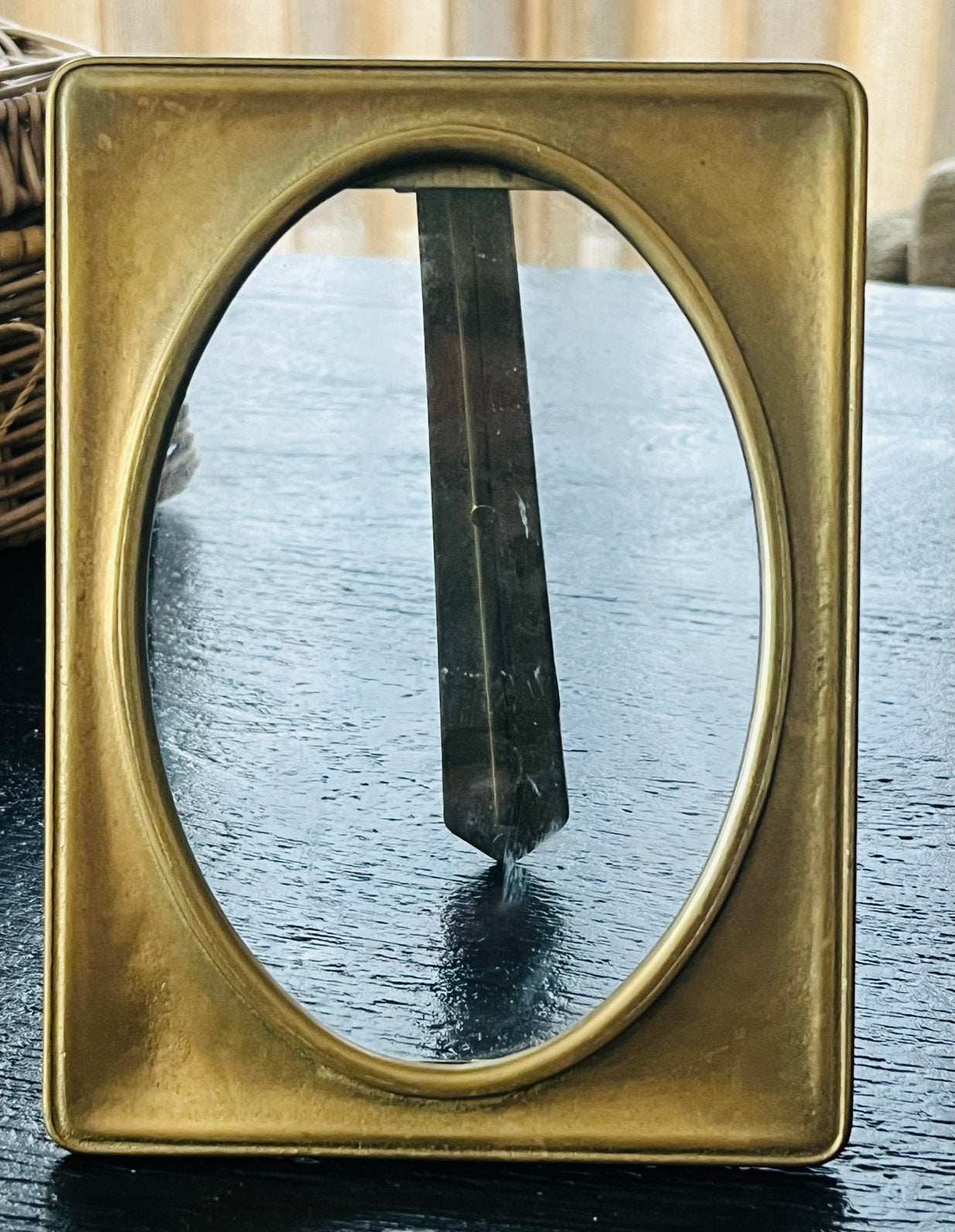 Jaren '60 messing mooie fotolijst met glas 16x11 buitenkant, Verzenden