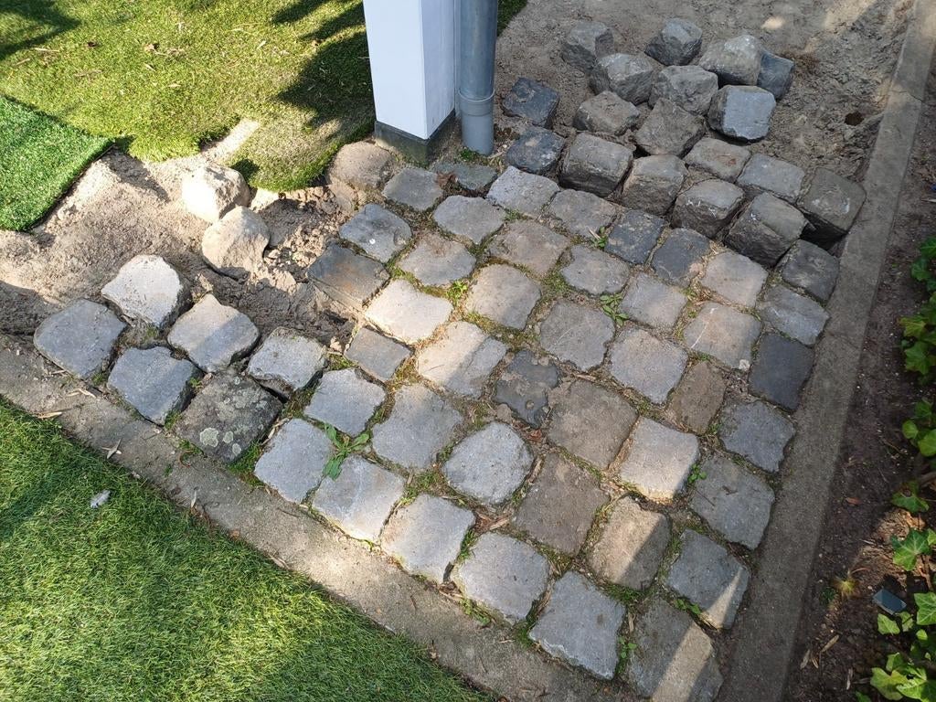 Kinderkoppen kasseien natuursteen, Tuin en Terras, Ophalen, Gebruikt, Natuursteen, Overige typen