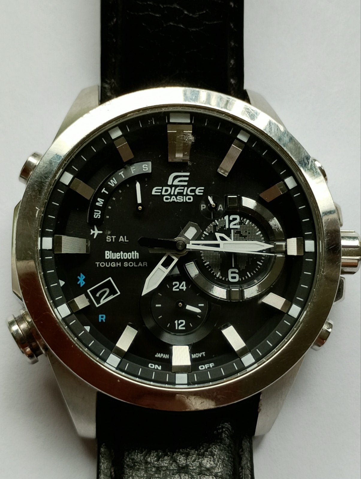Edifice Casio bluetooth solar, Ophalen of Verzenden, Zo goed als nieuw, Staal, Casio