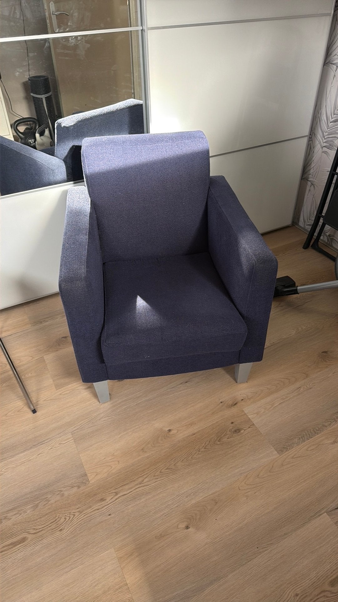 Fauteuil blauw, Huis en Inrichting, Ophalen, Gebruikt, 75 tot 100 cm, 50 tot 75 cm