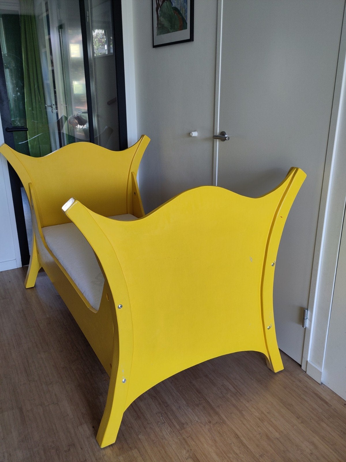 Kinderbed, zelfgemaakt, met matras voor een kleuter, Ophalen, Zelfontworpen, 190 cm of minder, Hout