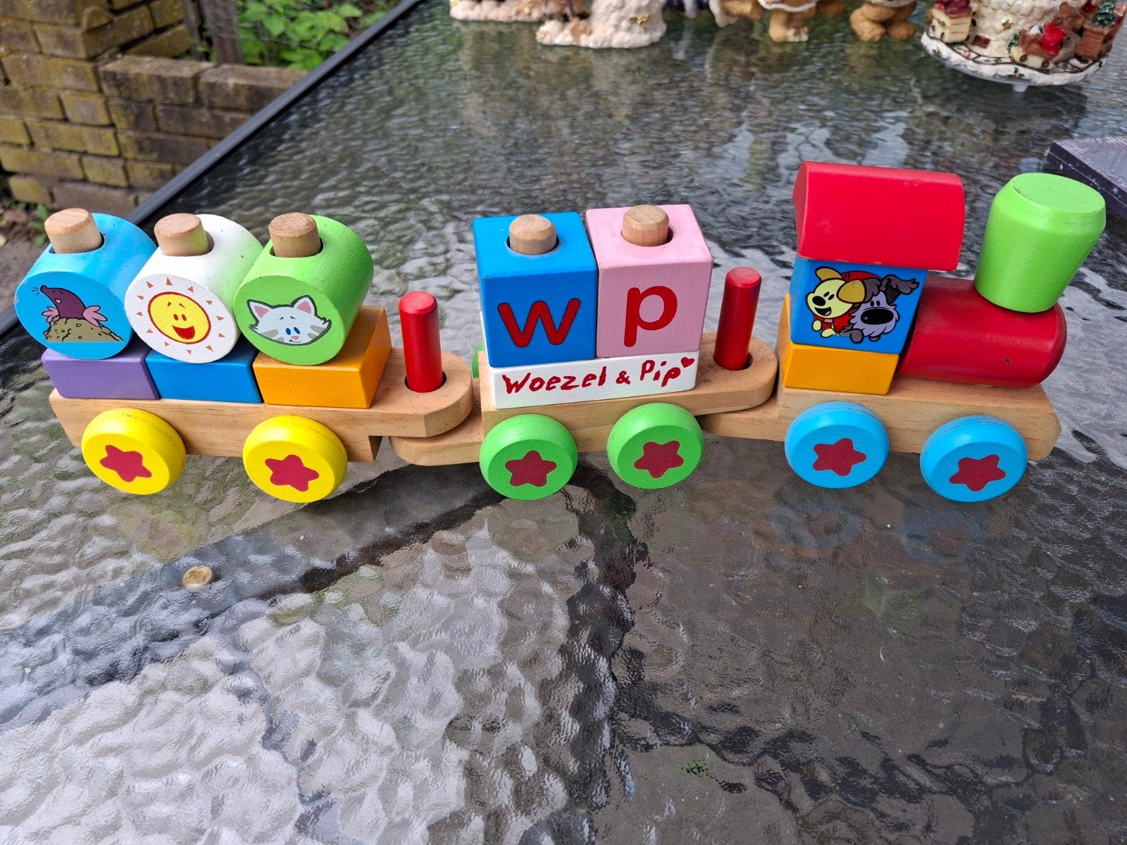 Woezel en Pip  houten trein, Ophalen, Gebruikt