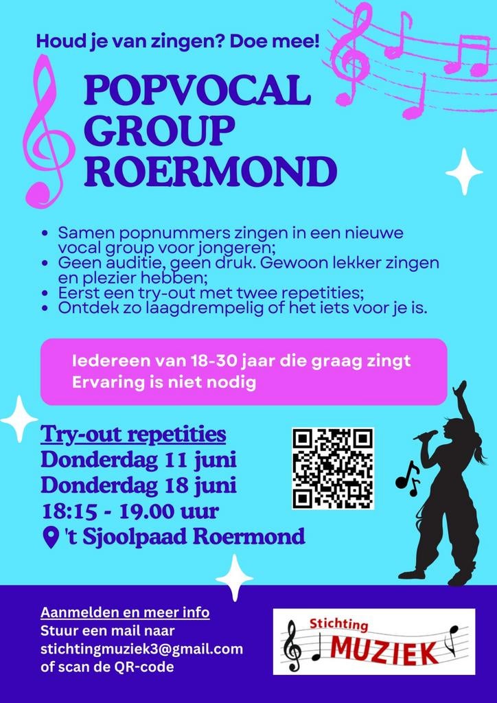 Try-out repetities Popvocal Group / jongerenkoor, Ophalen, Nieuw