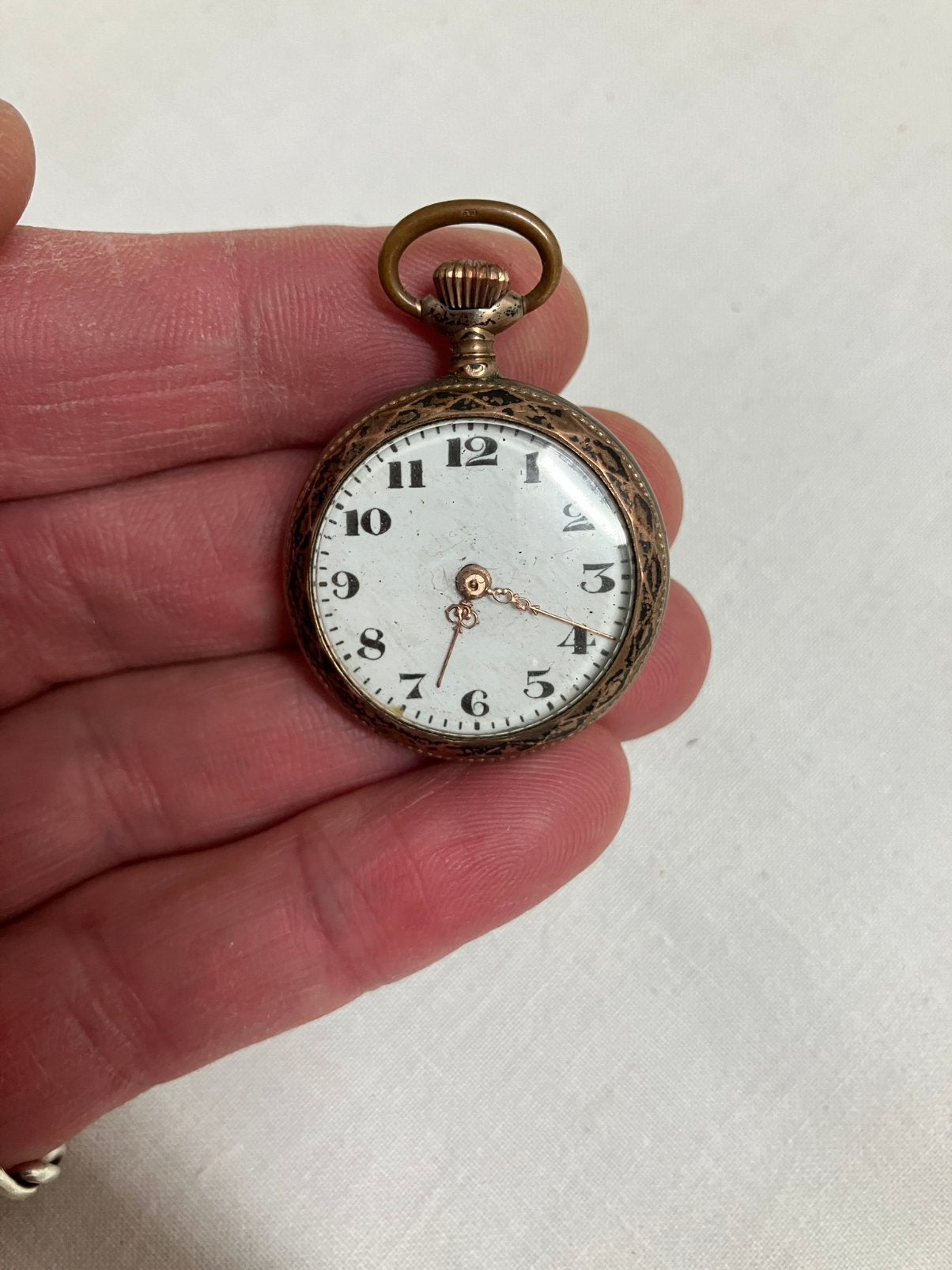 Antiek zilveren zakhorloge klein - eind 19e eeuws, Ophalen of Verzenden, Staal, Overige merken