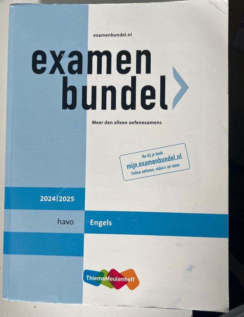 Examenbundel Engels HAVO 2024|2025, Ophalen of Verzenden, Zo goed als nieuw, HAVO, Engels