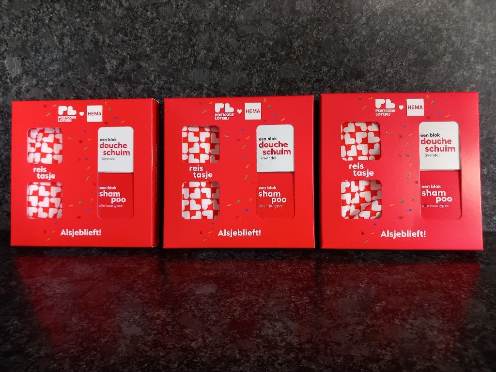 Postcodeloterij exclusief set 3 st. douche shampoo reistasje, Ophalen of Verzenden, Nieuw, Bad & Douche