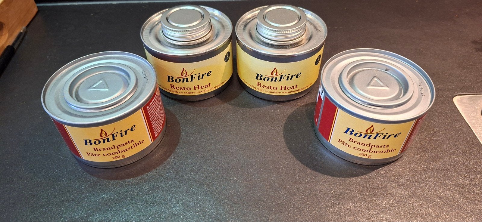 Bon Fire brandpasta blikjes (200 gram) voor chafingdish, Ophalen, Nieuw