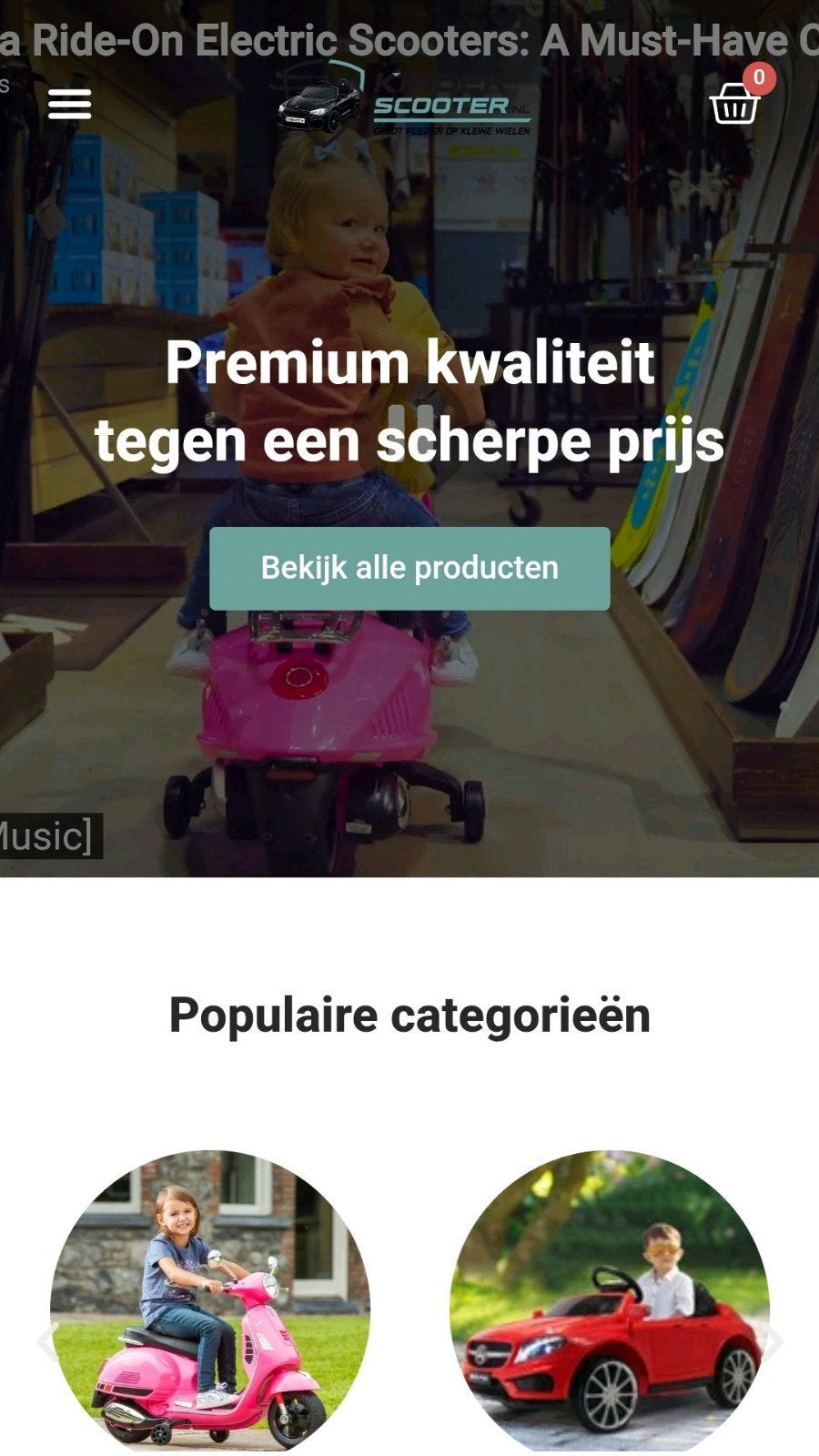 Complete webshop Kinderscooter te koop