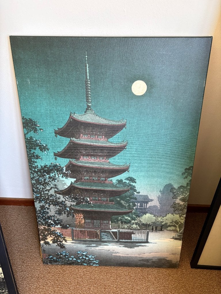 Canvas Japans gebouw, Huis en Inrichting, Woonaccessoires | Schilderijen, Tekeningen en Foto's, Ophalen, Gebruikt, Overige typen