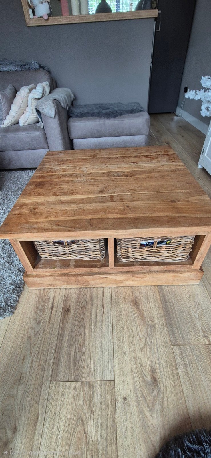 massief teak houten salontafel. Moet met spoed weg!, Ophalen, 50 tot 100 cm, 50 tot 100 cm, 5 – 50