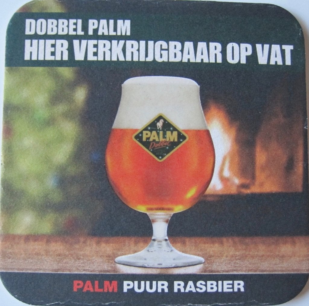 bierviltje van Palm Dobbel - Puur rasbier, Ophalen of Verzenden, Zo goed als nieuw, Viltje(s), Palm