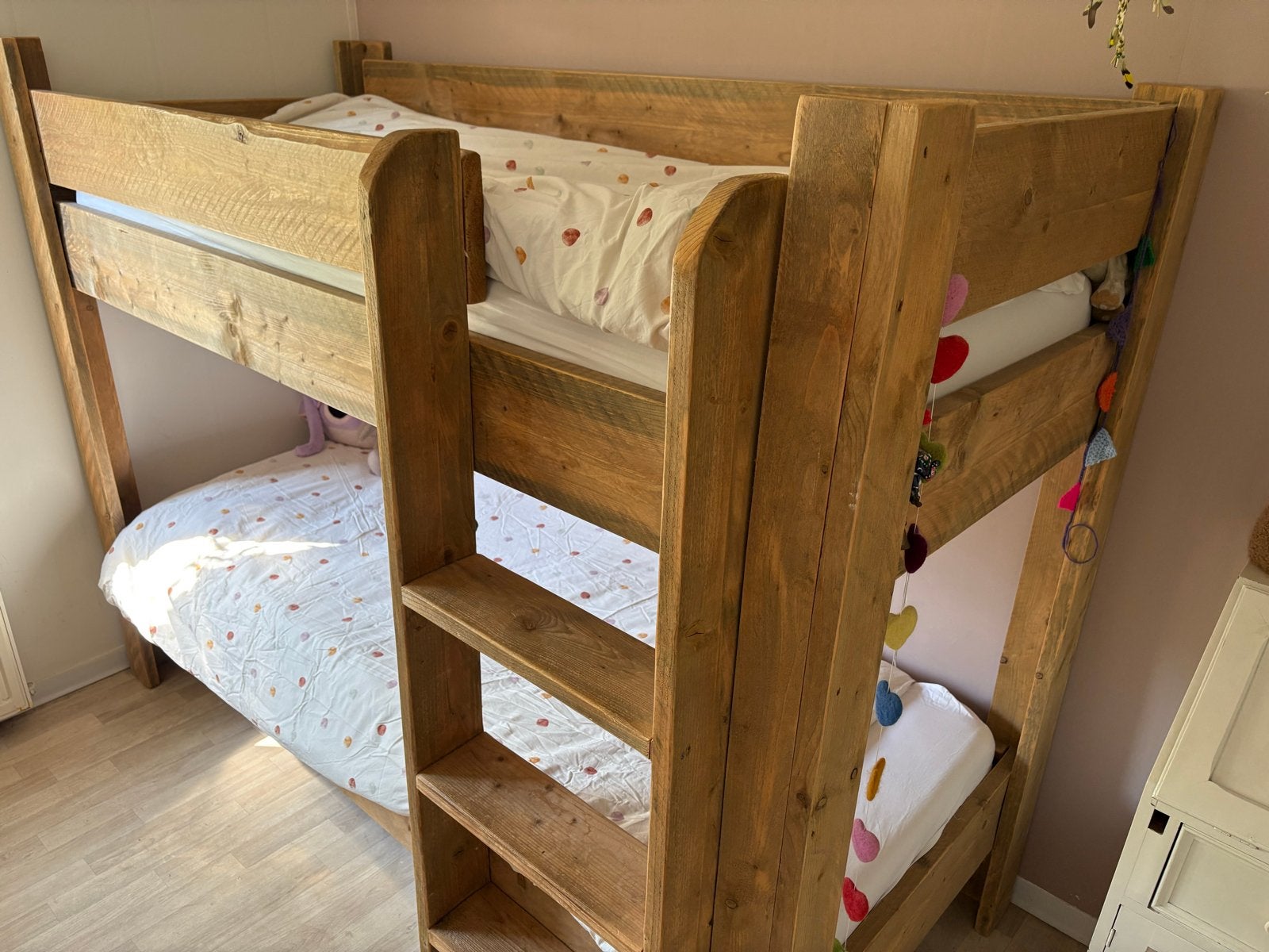 Steigerhouten stapelbed Jorg - nette staat, Tweepersoons, Ophalen of Verzenden, Zo goed als nieuw, 80 cm