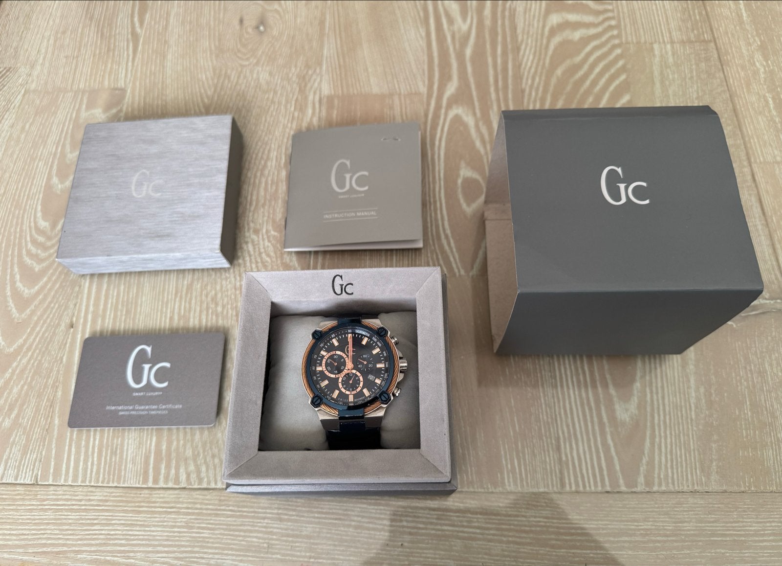 Gc Cable Force Swiss Movement Heren Horloge Y24001G7, Overige merken, Leer, Staal, Polshorloge