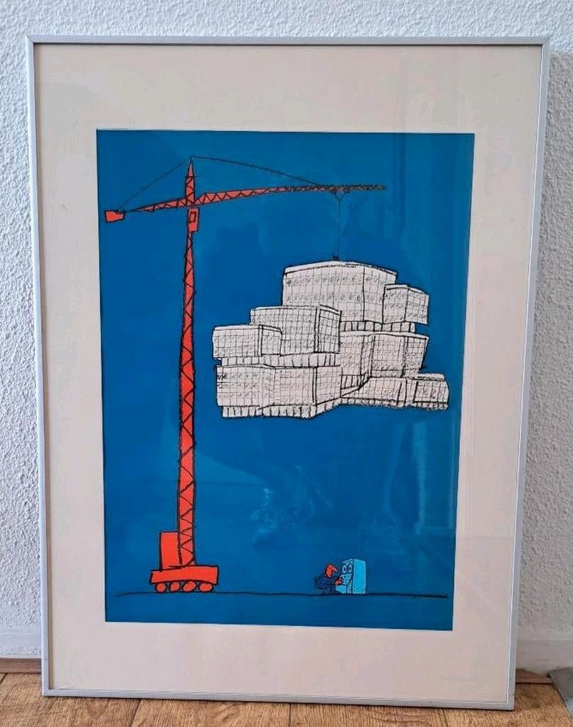 Len Munnik zeefdruk IBM hoofdkantoor Amsterdam, Antiek en Kunst, Ophalen of Verzenden