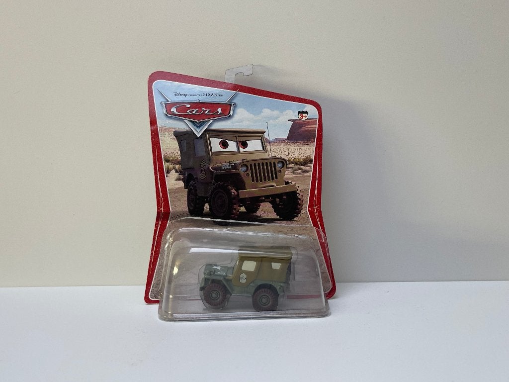 Cars ‘Sarge uit 2006 met originele verpakking, Kinderen en Baby's, Verzenden, Zo goed als nieuw