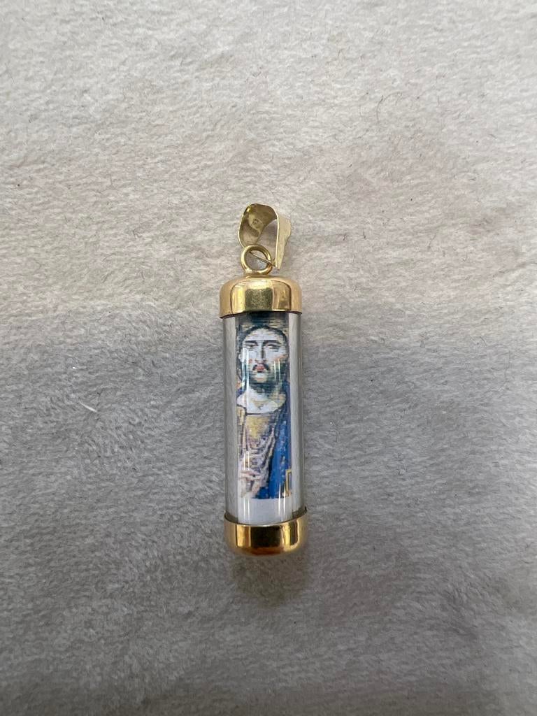 14k gouden Kettinghanger met afbeelding van Jezus, Sieraden, Tassen en Uiterlijk, Kettinghangers, Overige materialen, Gebruikt