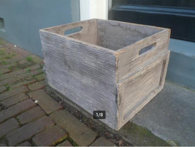 Houten kist, kistje, opbergkist, krat hout met handgrepen, Minder dan 50 cm, Gebruikt, Minder dan 50 cm, Ophalen of Verzenden