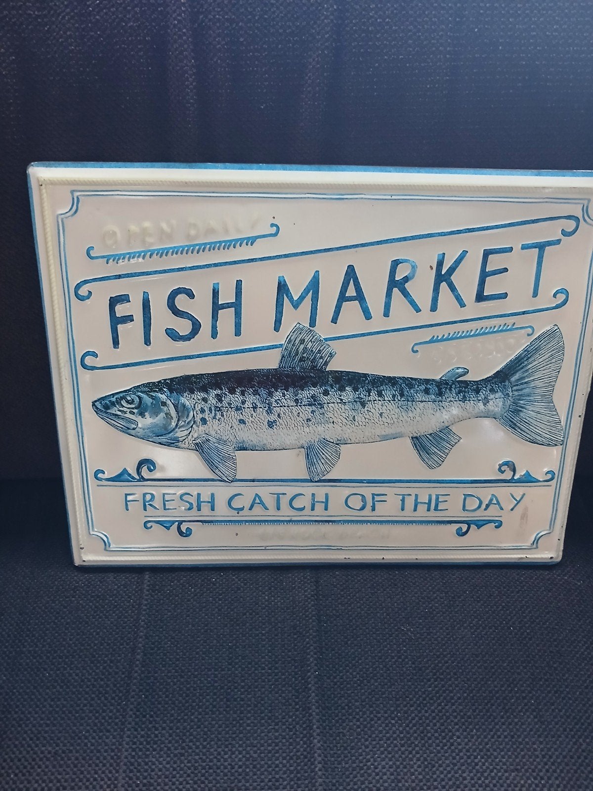 Vintage 'Fish Market' decoratief bord, Antiek en Kunst, Ophalen of Verzenden