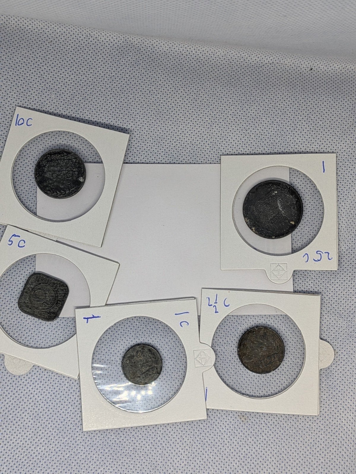 set zinken munten geld tweede wereld oorlog, Ophalen of Verzenden, Koningin Wilhelmina, 5 cent, Setje