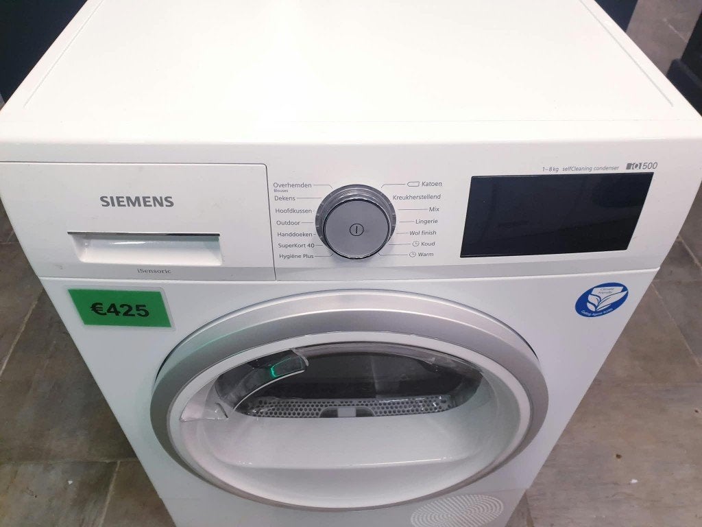 warmtepomp droger siemens  8kg iQ500 A+ 1JAAR Garantie, Ophalen, Overige typen, 8 tot 10 kg, Refurbished