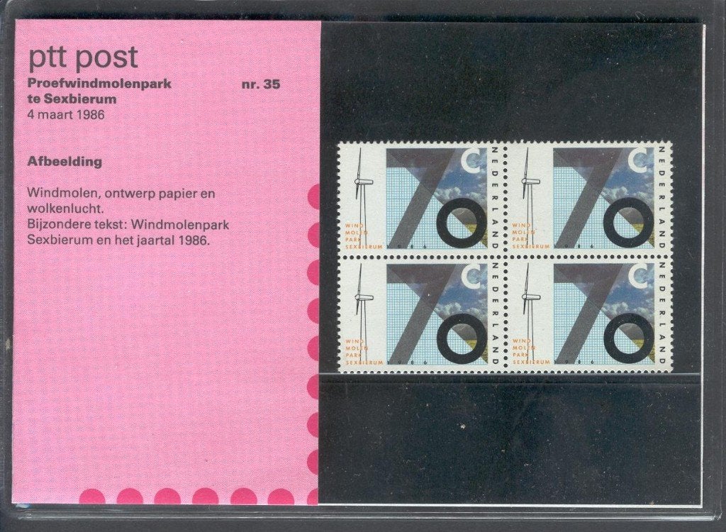 Nederland postzegelmapje nvph M35 postfris van 4-3-1986, Postzegels en Munten, Verzenden, Na 1940, Postfris