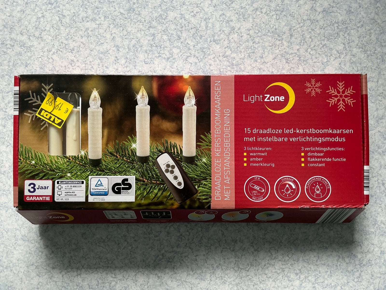 Light Zone 15 draadloze LED-kerstboomkaarsen met afstandsbed, Kunststof, Meerkleurig, Overige merken, Nieuw