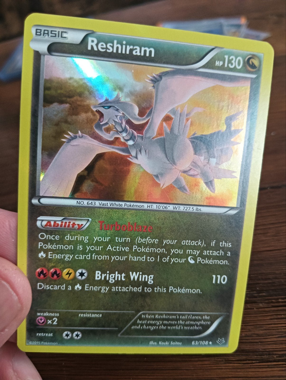 Reshiram HOLO Roaring Skies, Ophalen of Verzenden, Zo goed als nieuw