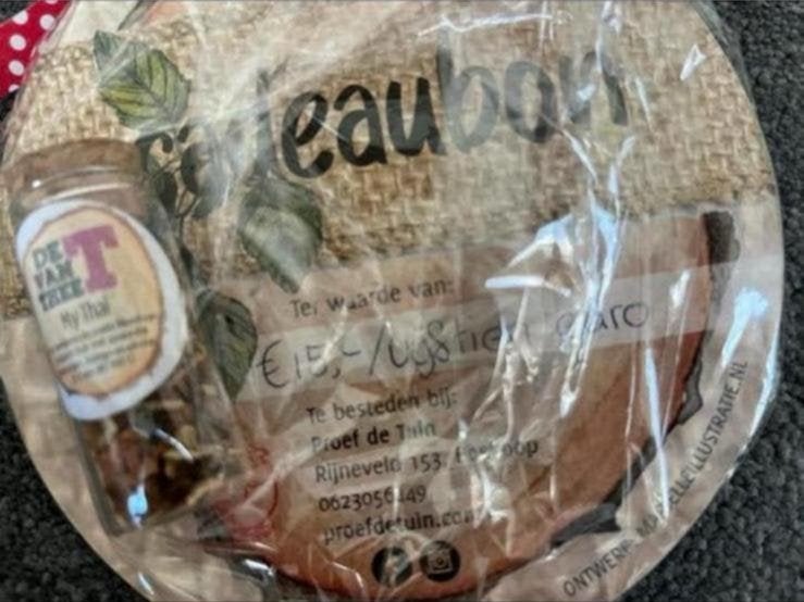 Cadeaubon van € 15,- voor Proef de tuin in Boskoop, Eén persoon, Cadeaubon, Warenhuis- of Winkelbon