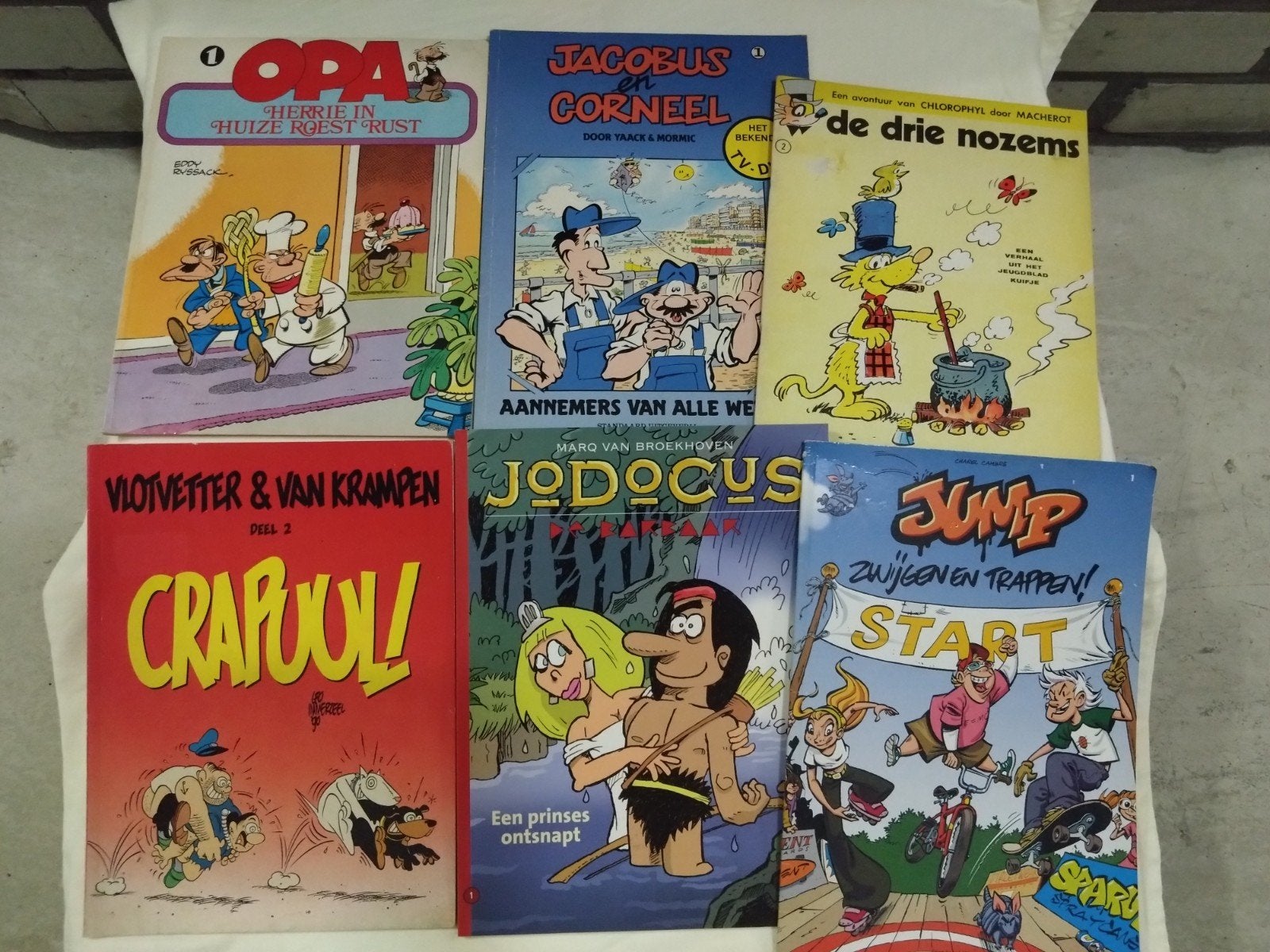 Zes stripboeken: Opa, Jacobus en Corneel, De Drie Nozems, Boeken, Meerdere stripboeken, Ophalen of Verzenden