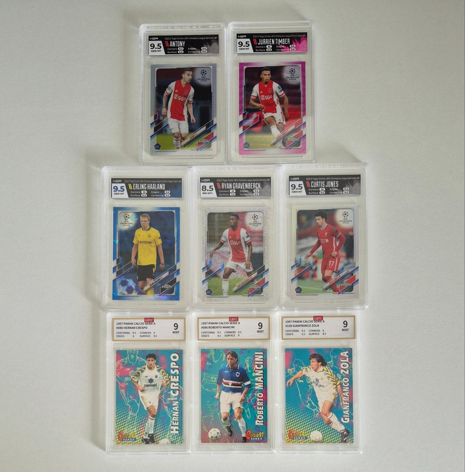 Voetbalkaarten Crespo, Zola, Haaland, Gravenberch & meer, Verzenden, Zo goed als nieuw, Buitenlandse clubs, Spelerskaart
