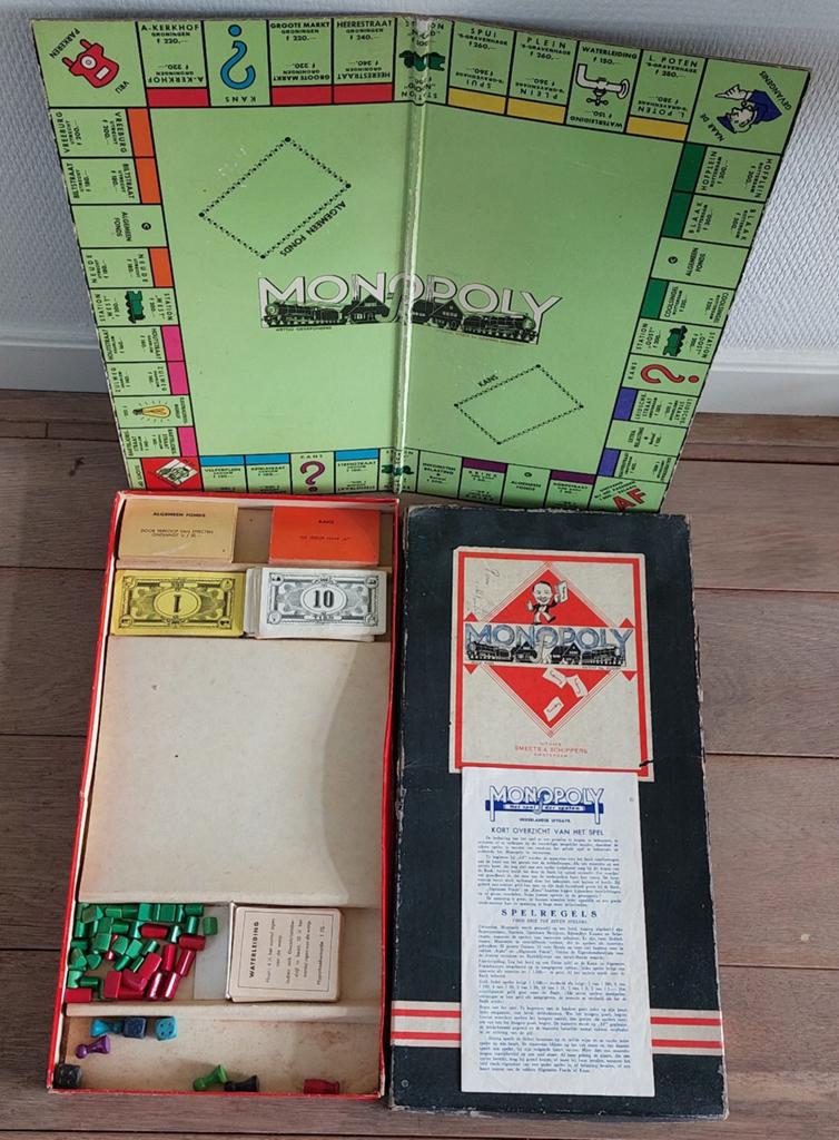 Vintage Monopoly Bordspel - Compleet en Goede Staat, Vijf spelers of meer, Ophalen of Verzenden, Gebruikt, Smeets & Schippers
