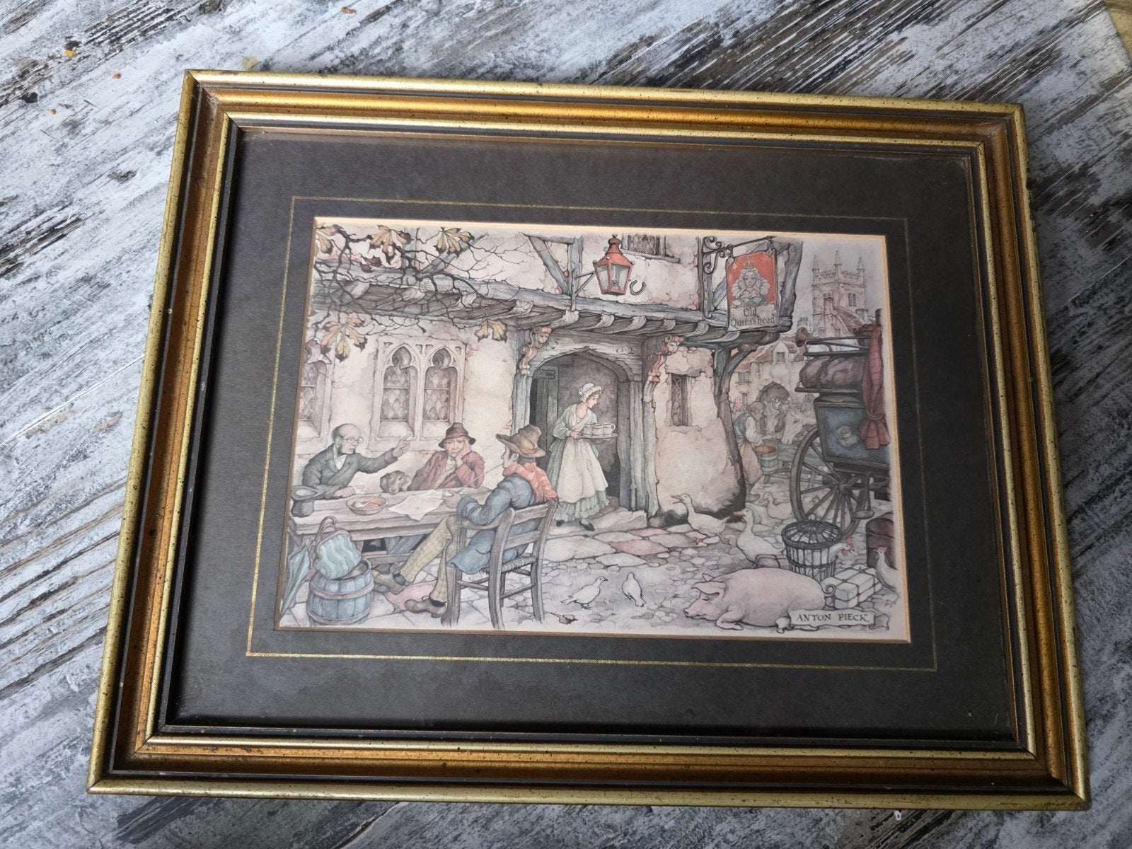 2 Ingelijste prenten van Anton Pieck, Antiek en Kunst, Ophalen