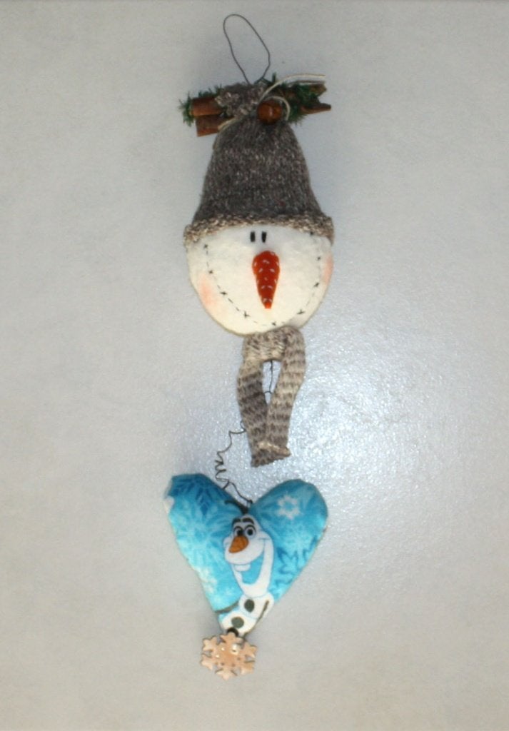 nieuw- winter/kerst decoratie: sneeuwpopje met Olaf hartje d, Ophalen of Verzenden, Nieuw