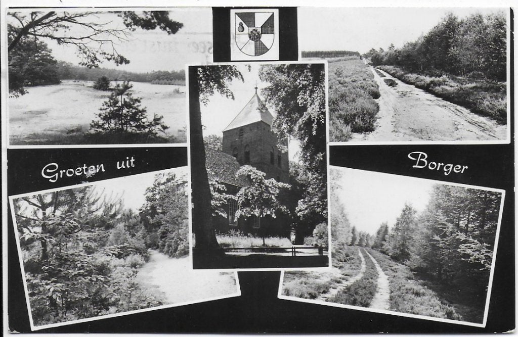 Borger Oude Gelopen Ansichtkaart ( A2421, Ophalen of Verzenden, 1960 tot 1980, Gelopen