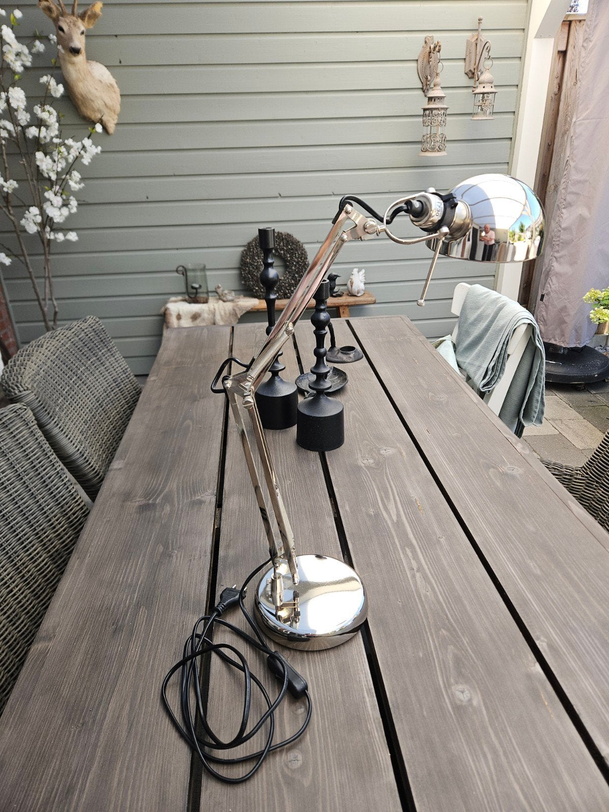nette bureau lamp, E14 (klein), Ophalen of Verzenden, Zo goed als nieuw, Zilver