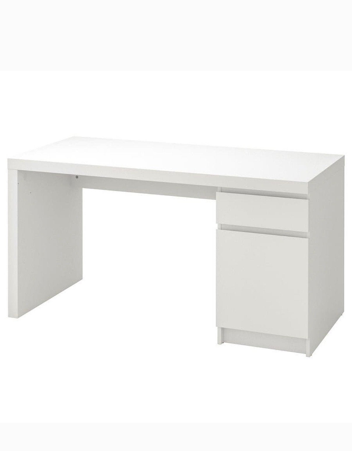IKEA MALM Bureau met lade en kast - Wit, Huis en Inrichting, Ophalen, Gebruikt, Met lades, Spaanplaat of MDF