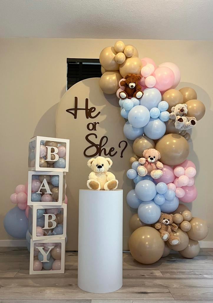 Gender reveal en Baby shower decoratie / Ballonnen, Ophalen, Zo goed als nieuw, Geboorte of Huwelijk