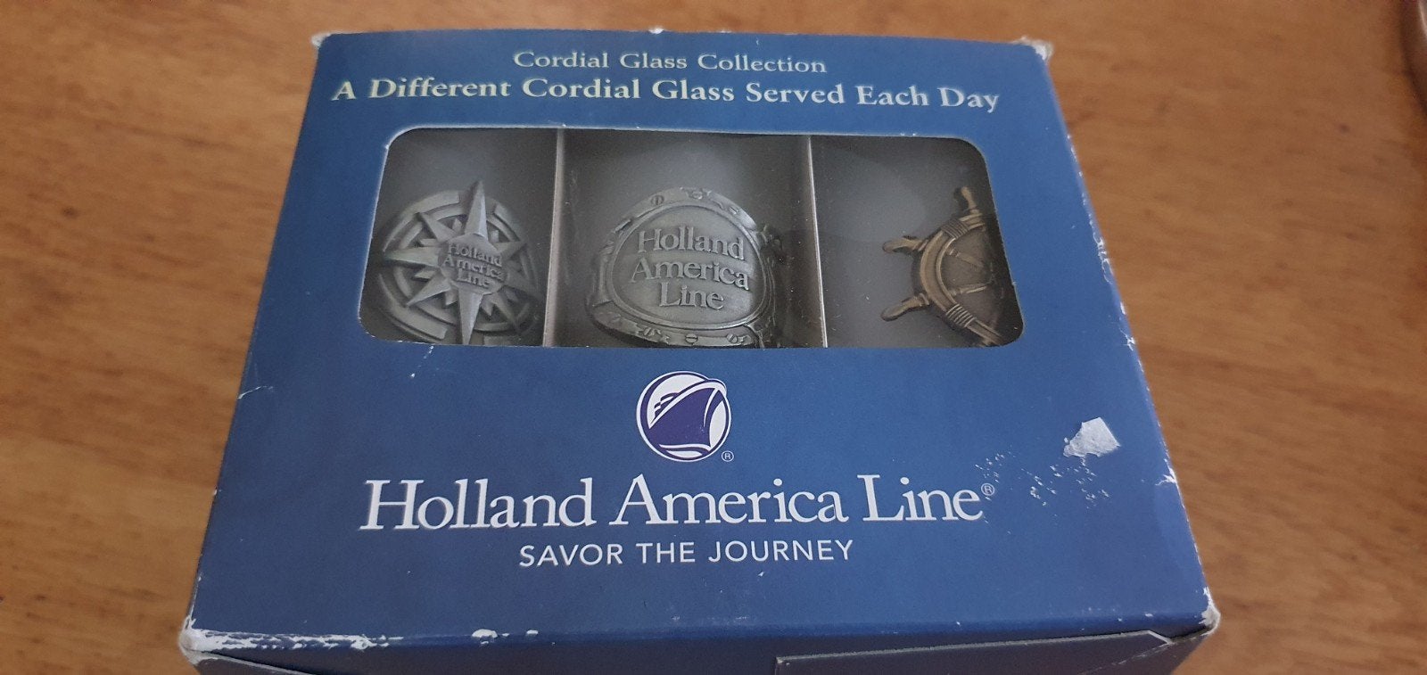 Holland America Line borrelglaasjes shotglaasjes, Verzamelen, Scheepvaart, Ophalen of Verzenden, Kaart, Foto of Prent